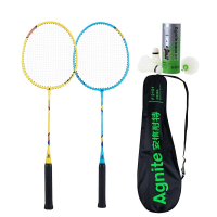 得力 安格耐特F2101 带球羽毛球拍(蓝+黄)(2个/副) 单位:套