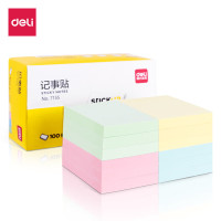 得力 7155彩色记事贴(混) 76*51mm/100张 12包/盒 单位:盒