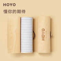 HOYO日本母婴级标准纯棉素颜橡木毛巾礼盒节日伴手礼福利送礼可定制 木质礼盒单条灰 盒