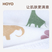 HOYO日本 母婴级标准布艺印河马双面毛浴巾礼盒 福利劳保送礼可定制 毛浴三件套 绿色