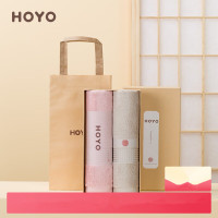 HOYO日本母婴级标准纯棉长绒棉毛浴巾礼盒伴手礼福利劳保送礼可定制 34*76cm 白茶樱若