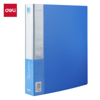 得力 5387文件夹(蓝) 金属环形文件夹办公资料夹A4 单位:只