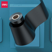 得力(deli)90mm*300m 热转印条码机标签机通用型树脂基碳带 GE154 单卷装 单位:卷