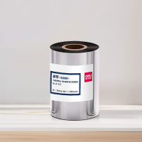 得力(deli)90mm*300m 热转印条码打印机/标签机通用型碳带 增强蜡基碳带 81503 黑色 单位:卷