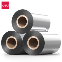 得力(deli)81522T-20 普通蜡基碳带套装 黑色 20卷/盒 单位:盒