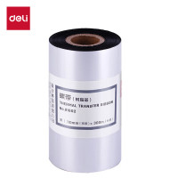 得力(deli)110mm*300m 热转印条码机标签机通用型全树脂基碳带 81602 黑色 单位:卷
