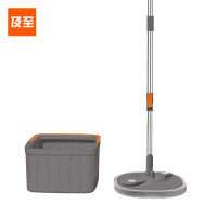 及至 WYL-821 新一代净污水分离免手洗拖把 旋转拖把 含2个布头 方形桶 灰橙色 单位:套
