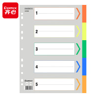 齐心 IX901 A4 11孔 五色 1-5数字PP索引纸 配(单位:套)