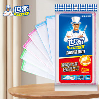 世家 加厚洗碗巾 5层棉柔吸水布 纤维抹布 6片装 21341 单位:组