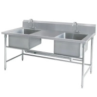 共好不锈钢双盆洗碗池(带冷热水)1500*600*800+150mm SGMZ-GC15 单位:个