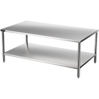 共好酒店饭店厨房工作台商用 家用不锈钢打荷台 饭堂平板双层收纳操作台 GHTB-TS18 单位:个