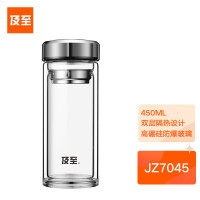 及至 JZ7045 隔热双层玻璃杯直筒形钢本色450ml 单位:个