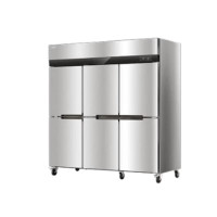 海尔 商用厨房冰箱1353升六门 风冷无霜冷藏冷冻双温冰柜 饭店食堂不锈钢冷柜SL-1486C4D2W