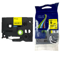 帕思米 PSM-621 适用兄弟标签机色带标签纸 规格9mm*8m 黄底黑字 (计价单位:个)