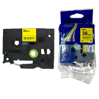 帕思米 PSM-661 适用兄弟标签机色带标签纸 规格36mm*8m 黄底黑字 (计价单位:个)