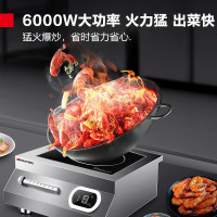 德玛仕(DEMASHI) IH-TT-6000W 台式 旋钮式 分体面板 1个 不锈钢色 商用电磁炉 6000W大功率