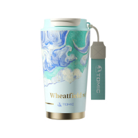 特美刻(TOMIC)保温杯500ml 麦田与柏树-云朵