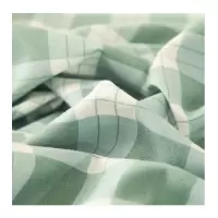 点途 DT-15 亲肤三件套0.9/1.2米床床上用品床单枕套被套 绿色格子