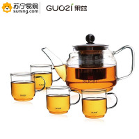 果兹(GUOZI) 清风茶语花草茶具套装GZ-S14C 500ml+120ml×4