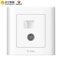 公牛(bull) 墙开 G32T223 暗装一位电脑+电视 86型白