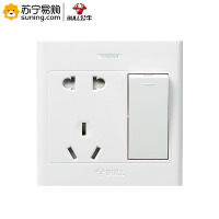 公牛(bull) 明装面板插座开关 G09E333A一开单控 五孔 86型 白色