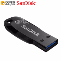 闪迪(SanDisk) 优盘CZ410(USB3.0)酷邃128GB 黑色 塑料壳 有钥匙孔