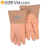 威特仕 手感宝氩弧焊TIG杏色猪青皮中袖筒款电焊手套10-2008 XL码 一对装