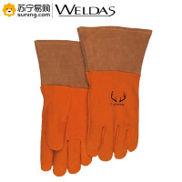 威特仕 手感宝氩弧焊TIG驯鹿王金黄色鹿二层皮中袖筒款10-2327 XL码 一对装