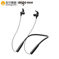 爱国者(AIGO) 蓝牙项圈耳机 W06 运动无线蓝牙 挂脖颈挂式双入耳 黑色
