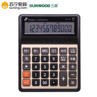 三木(SUNWOOD) 名匠系列大号宽屏真人语音桌面计算器 MC40 黑色 单台装