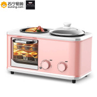 WORLD KITCHEN 美国康宁家用片多功能早餐机WK-BM/KZ 1200W 粉色 4L烤箱/1.5L煮锅