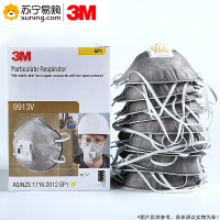 3M KN90带呼吸阀防颗粒物活性炭防尘口罩 9913V 10只/盒 一盒装
