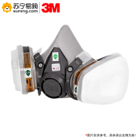 3M 防毒防护面罩套装 6200 (含一个面具 两个6001滤毒盒 两片滤棉 两个滤棉盖) 一套装