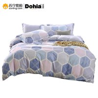 多喜爱(Dohia)美眠康摩卡绒四件套-兰菱 203*229cm 花色