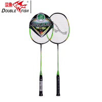 双鱼(DOUBLE FISH)羽毛球拍对拍套装 碳素进攻型入门训练羽拍双拍 TL12 绿黑色
