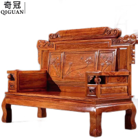 奇冠(QIGUAN)红木沙发套装 国标紫檀红木 2个3人位 +4个单人位+5个方几+1个长几