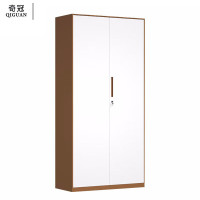 奇冠(QIGUAN)钢制对开通门文件柜窄边档案凭证柜铁皮柜 GZY-W005 1850x900x400mm 咖白套色