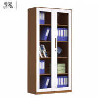 奇冠(QIGUAN)钢制通玻窄边文件档案凭证柜铁皮柜 GZY-W006 1850x900x400mm 咖白套色