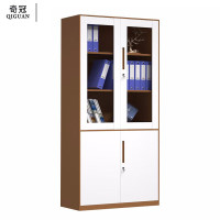 奇冠(QIGUAN)钢制大器文件柜器械柜窄边档案凭证柜铁皮柜 GZY-W007 1850x900x400mm 咖白套色