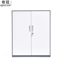 奇冠(QIGUAN)拆装窄边二门矮柜钢制铁皮资料档储物柜GZY-W028 1090x900x400mm 灰白套