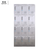 奇冠(QIGUAN)不锈钢十二门更衣柜铁皮柜办公储物员工柜 GZY-G132 1800x900x350mm 201不锈钢