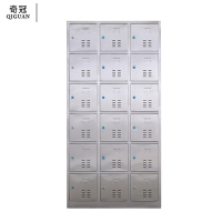 奇冠(QIGUAN)不锈钢十八门更衣柜铁皮柜办公储物员工柜 GZY-G134 1800x900x350mm 201不锈钢
