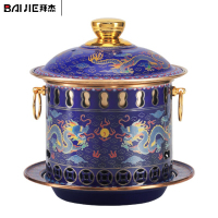 拜杰景泰蓝铜火锅酒精炉直筒双龙款 小号 容量约850ml
