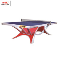 双鱼(DOUBLE FISH) 乒乓球桌 展翅王2 室内乒乓球台训练比赛用 蓝色桌面 台厚25mm