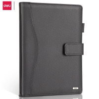 得力(deli)高级活页记事本 3164 25K 175*235mm 100张 黑色 单本装