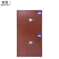 奇冠(QIGUAN)通双节指纹锁保密柜 1850*900*430mm 红色 员工柜