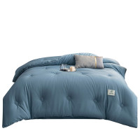 紫韵定做加厚长绒棉被褥套装 蓝色