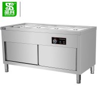 圣托(SHENTOP)商用不锈钢四格保温售饭台(含份数盆)STTA-FB15 1500*700*800mm