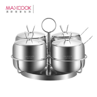 美厨(MAXCOOK)304不锈钢调味罐调料盒四件套