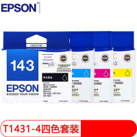 爱普生(EPSON) 墨盒 T1431-4黑青红黄 四色一套 适用ME900WD/WF-7018/7511/7521